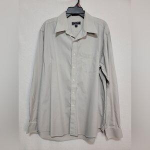 Men's Roberto Villini Non-Iron Dress Shirt, Gray, Neck16.5, Pre-owned EUC